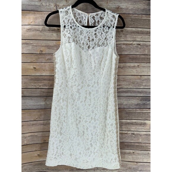 Lilly Pulitzer Dresses & Skirts - Women's Lilly Pulitzer Mila Lace Gold Cord Shift Dress Size 8